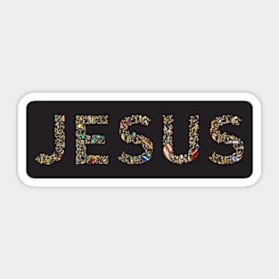 Jesus 2 - Colourful prismatic design Sticker